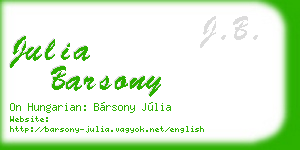 julia barsony business card